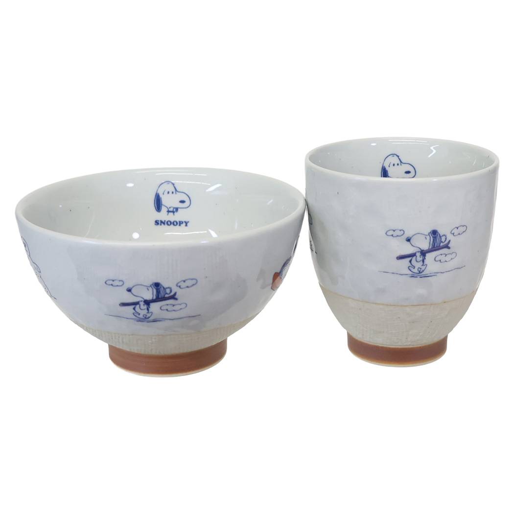 スヌーピー 食器セット 茶碗・湯呑みセット 白色 ピーナッツ マリモクラフト