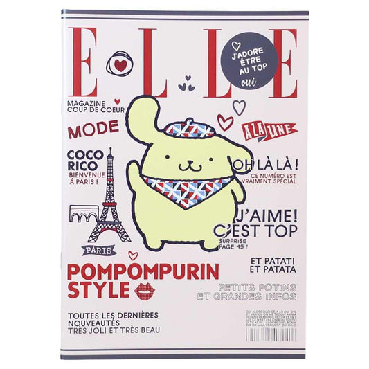 ELLExポムポムプリン 横罫ノート A5ノート 雑誌風 サンリオ マリモクラフト