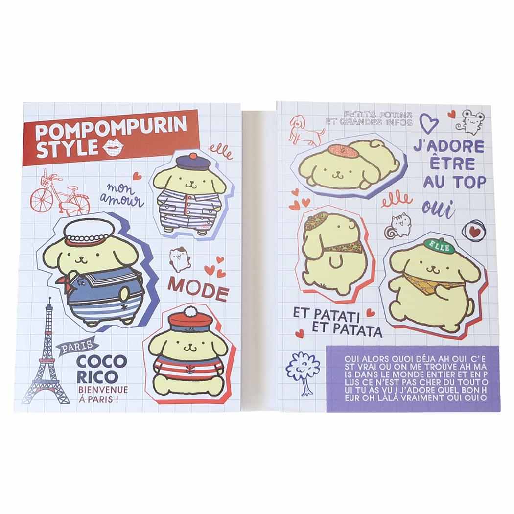 ELLExポムポムプリン メモ帳 パタパタメモ 雑誌風 サンリオ マリモクラフト
