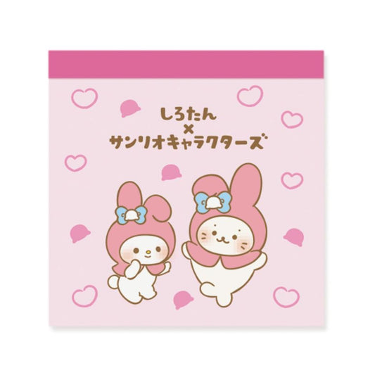 サンリオキャラクターズ メモ帳 スクエアメモ シロタン マイメロディ サンリオ エムプラン かわいい キャラクター グッズ メール便可 シネマコレクション