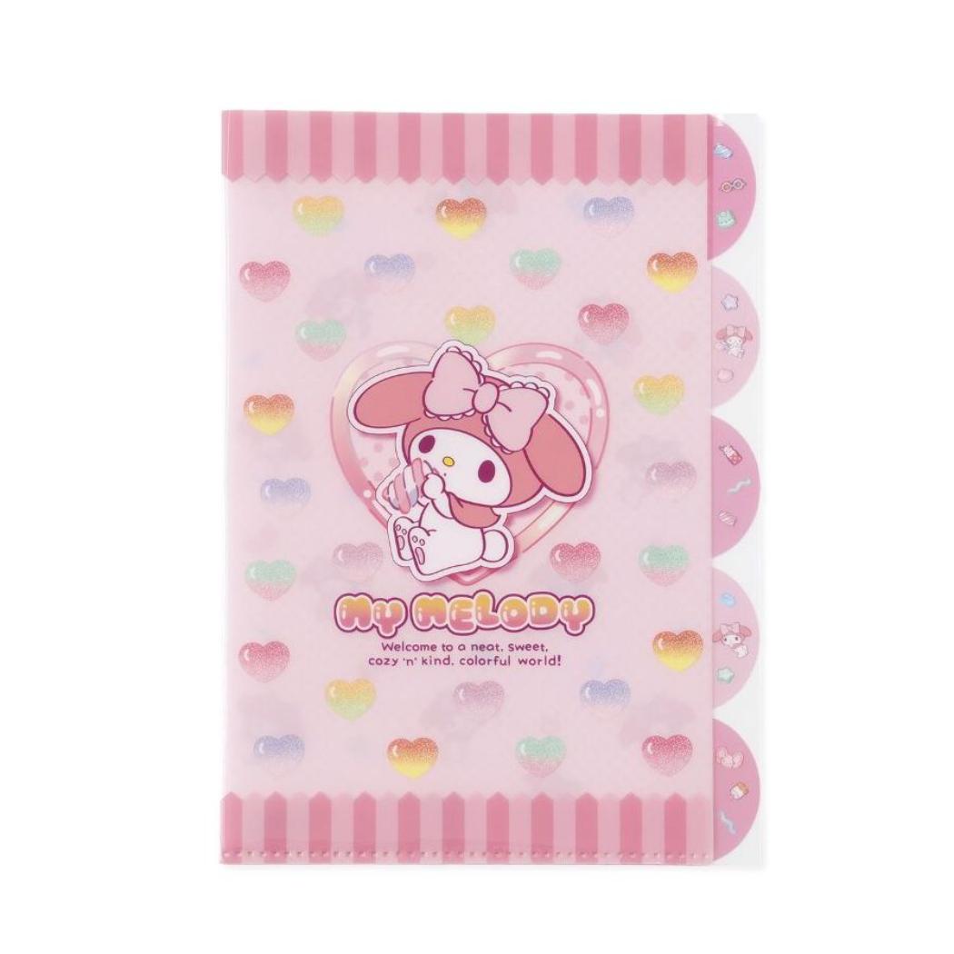 マイメロディ ポケットファイル A4インデックスファイル 5ポケット マシュグミ サンリオ エムプラン 学校 ダイカットファイル 書類整理 キャラクター グッズ メール便可 シネマコレクション