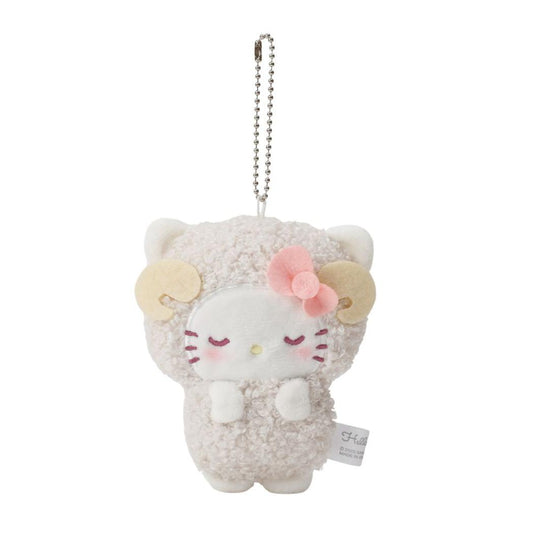 ハローキティ マスコット ぬいマスコットホルダー おやすみひつじ サンリオ エムプラン ボールチェーン ミニぬいぐるみ キャラクター グッズ シネマコレクション