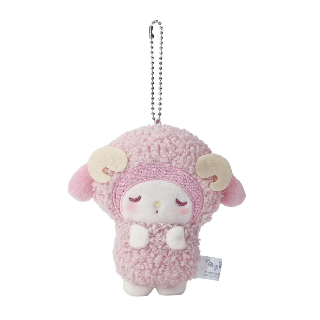 マイメロディ マスコット ぬいマスコットホルダー おやすみひつじ サンリオ エムプラン ボールチェーン ミニぬいぐるみ キャラクター グッズ シネマコレクション