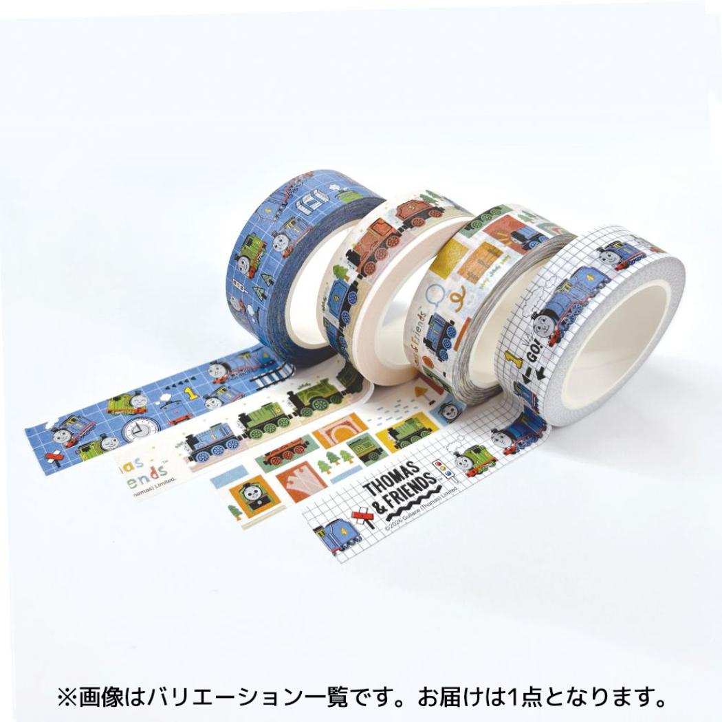 きかんしゃトーマス マスキングテープ 15mm マステ トーマス＆フレンズ スタンダード ホワイト エムプラン