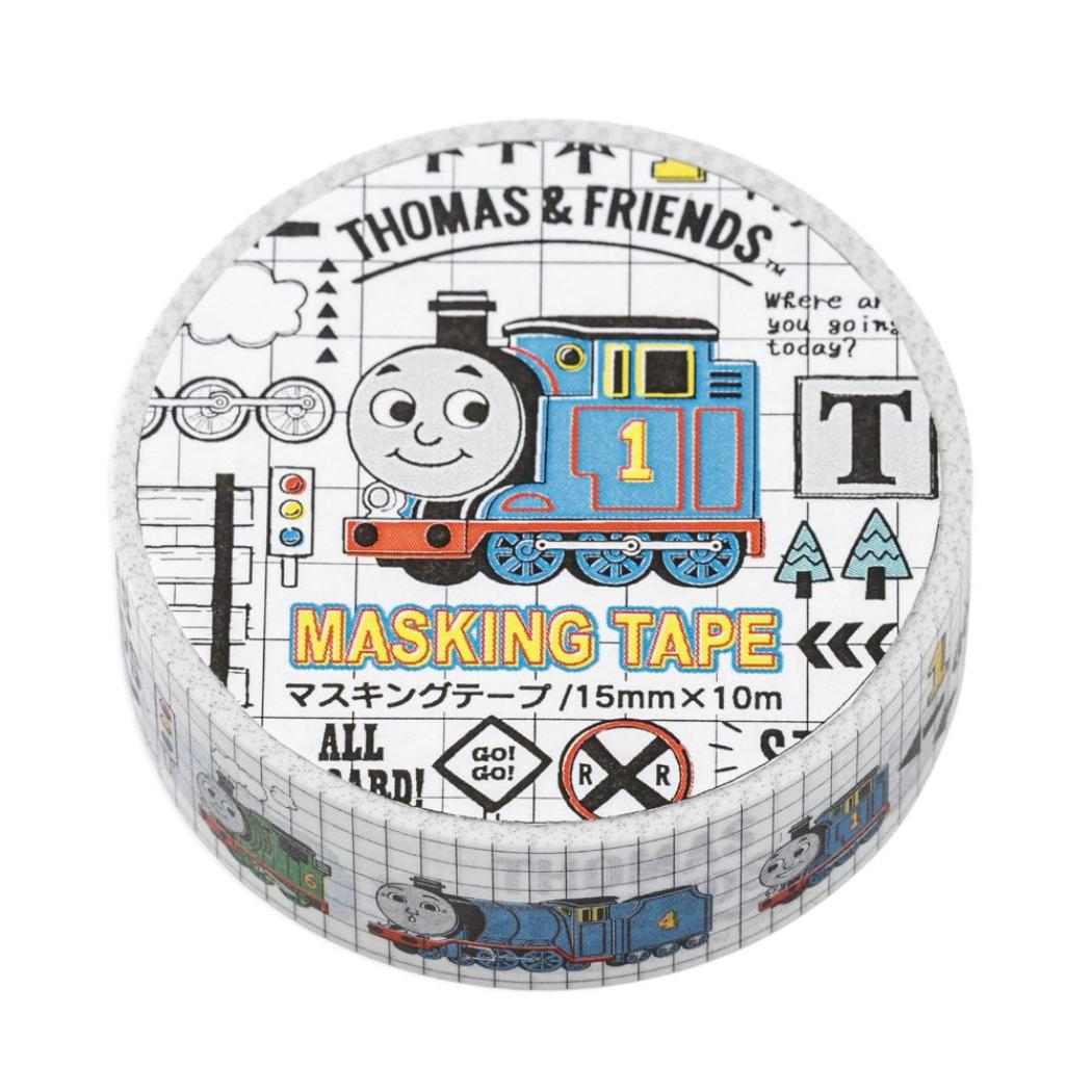 きかんしゃトーマス マスキングテープ 15mm マステ トーマス＆フレンズ スタンダード ホワイト エムプラン