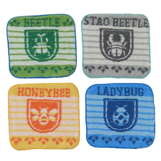 ピッコリーノ ハンドタオル ミニタオル4枚組 昆虫コレクション 新入学 丸眞 ギフト かわいい ハンカチ グッズ メール便可 シネマコレクション
