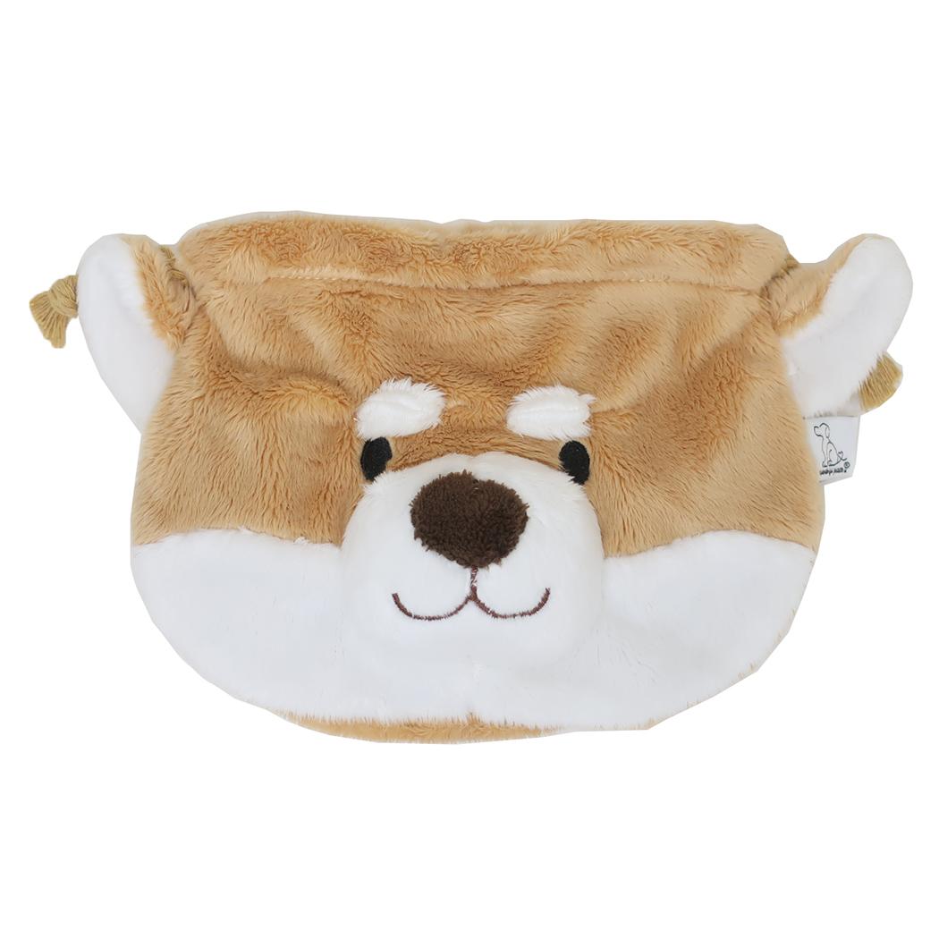 ワンダフルピース きんちゃく ファー生地巾着 もふっと柴犬 いぬ 丸眞 プレゼント 小物入れ グッズ シネマコレクション