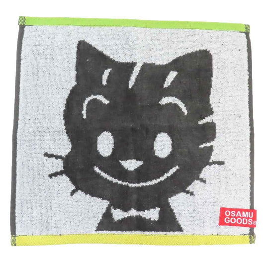オサムグッズ ミニタオル 抗菌防臭 パイルジャカードシャーリングハンカチタオル モノクロモード Osamu Goods 丸眞 織りネーム 朱子ヘム 汗拭きタオル キャラクター グッズ メール便可 シネマコレクション