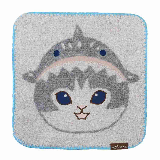 モフサンド ミニタオル ジャガードハンカチタオル サメにゃんフェイス mofusand 丸眞 汗拭きタオル キャラクター グッズ メール便可 シネマコレクション