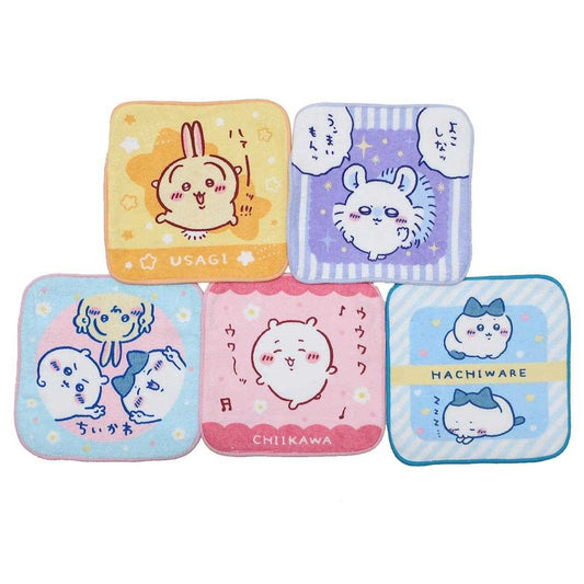 ちいかわ ミニタオル ミニタオル5枚組 キラキラバラエティ 丸眞 はんかちタオル5枚セット 入園入学準備雑貨 キャラクター グッズ メール便可 シネマコレクション
