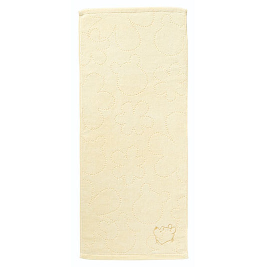 くまのプーさんフェイスタオルロングタオルシンプルイエローディズニー丸眞オーガニックコットン抗菌防臭新生活キャラクターグッズメール便可シネマコレクション