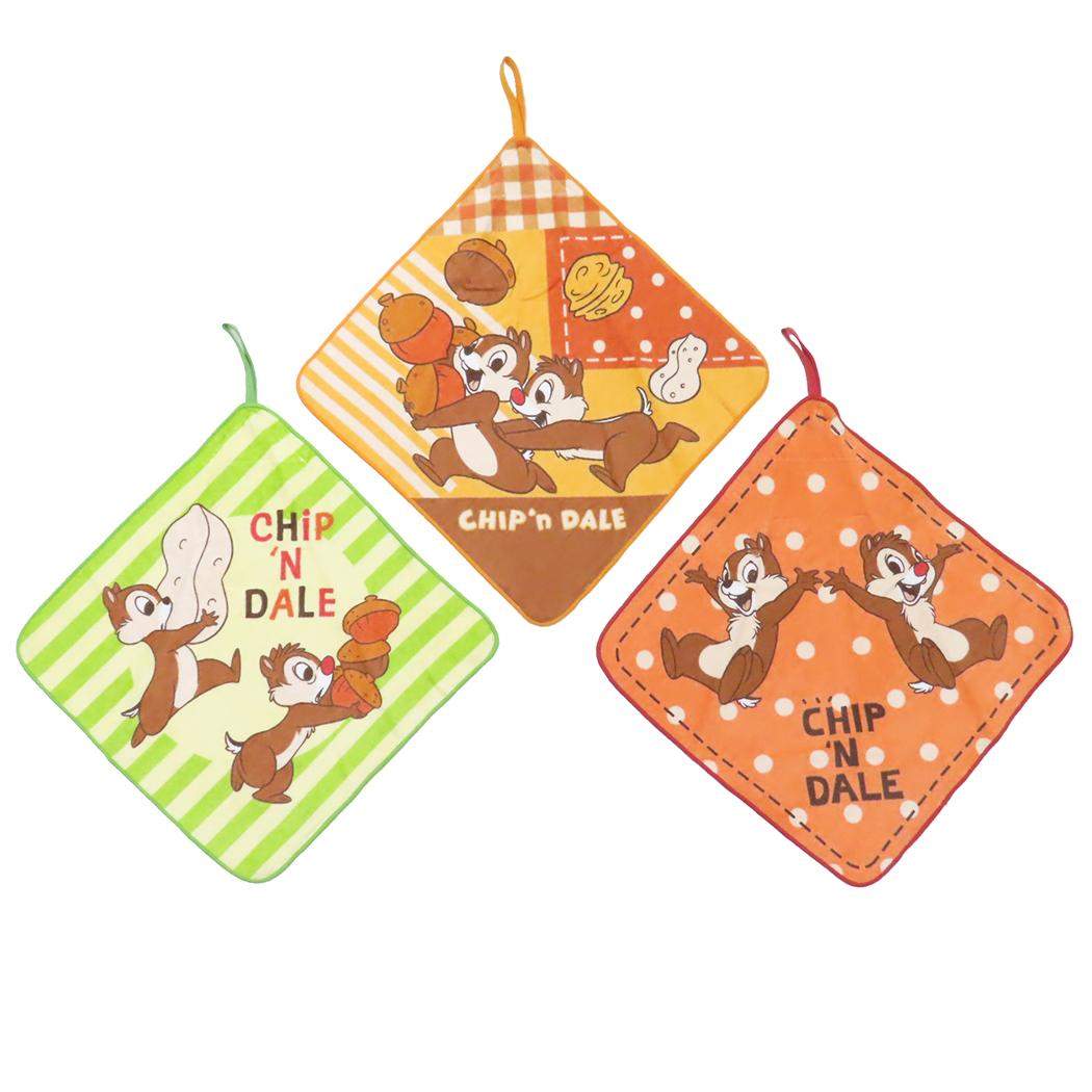 チップ＆デール ループタオル ループタオル3P 幼稚園ループ付きハンドタオル3枚セット ハチャメチャナッツ ディズニー 丸眞 入園入学準備雑貨 キャラクター グッズ メール便可 シネマコレクション