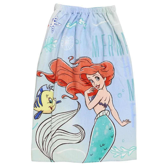 リトルマーメイド ラップタオル 80丈マキタオル 80cm丈巻き巻きタオル ロマンティックマリン ディズニープリンセス 丸眞 サマーレジャー用品 海プール着替えタオル キャラクター グッズ シネマコレクション