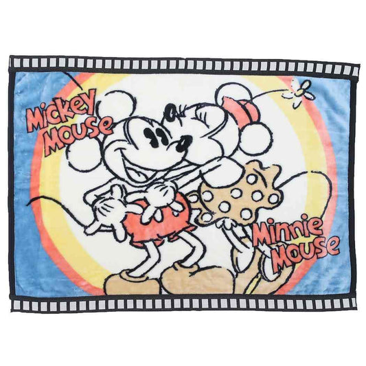 ミッキー＆ミニーひざ掛け毛布マイヤーブランケットナチュラルフィルムディズニー丸眞ウォーマー雑貨防寒用品キャラクターグッズシネマコレクション