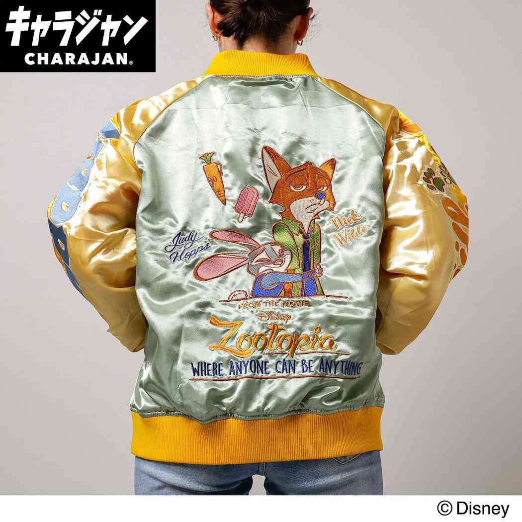ズートピア アウター スカジャン ホールドバディ ディズニー 丸眞 メンズ レディース ユニセックス オーバーサイズ キャラジャン キャラクター グッズ シネマコレクション