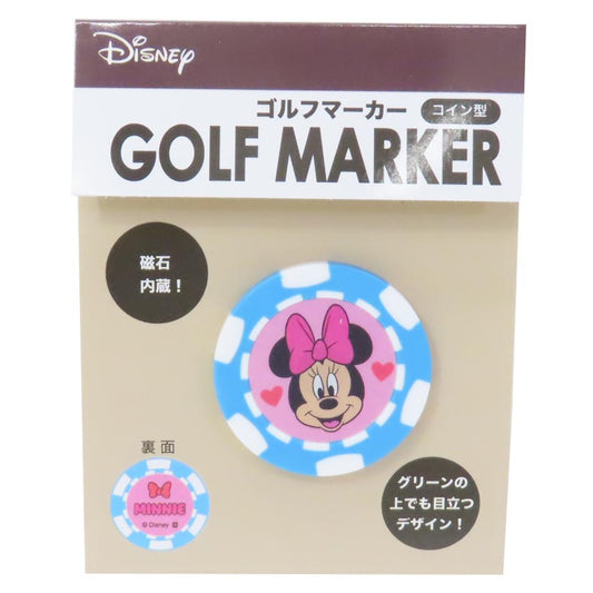 ミニーマウス ゴルフ用品 ゴルフマーカー コイン型 マークリボン ディズニー 丸眞 ゴルフ雑貨 キャラクター グッズ メール便可 シネマコレクション