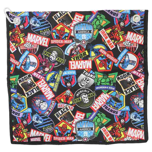 マーベル ハンドタオル レインタオルL ランダムワッペン MARVEL 丸眞 ゴルフ雑貨 キャラクター グッズ 