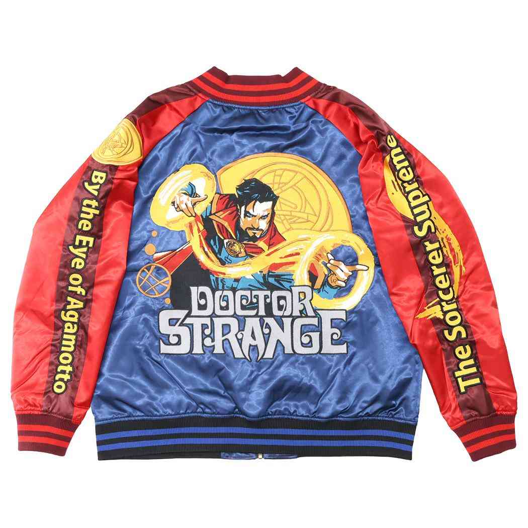 ドクターストレンジ アウター スカジャン 3L マジックワールド MARVEL 丸眞 メンズ レディース ユニセックス オーバーサイズ キャラジャン キャラクター グッズ 