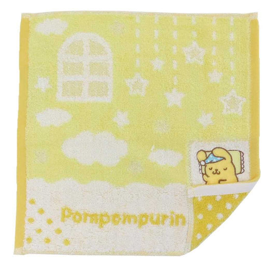 ポムポムプリン ミニタオル ジャガードハンカチタオル おふとんプリン サンリオ 丸眞 汗拭きタオル キャラクター グッズ メール便可 シネマコレクション