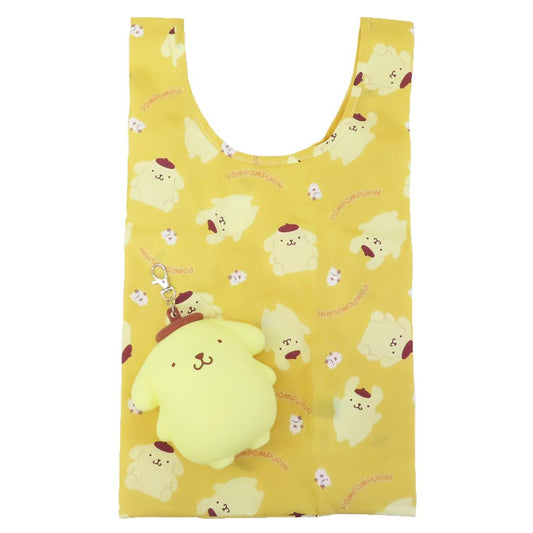 ポムポムプリン ショッピングバッグ ポーチ付きエコバッグ ソリッドプリン サンリオ 丸眞 お買い物かばん キャラクター グッズ シネマコレクション