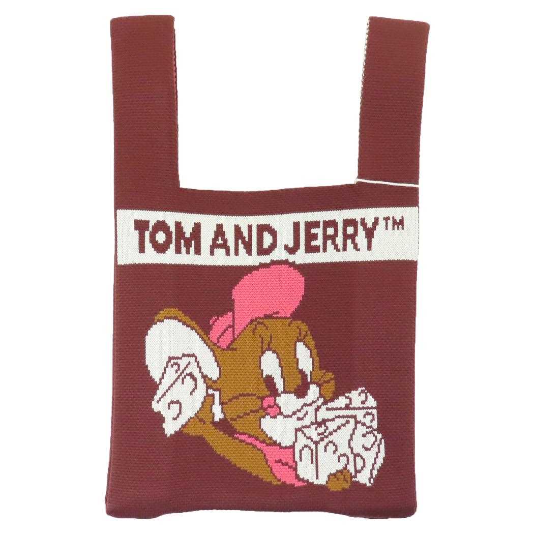 トムとジェリー トートバッグ ニットバッグ ダイナーレッド ワーナーブラザース 丸眞 ミニトート 手提げかばん キャラクター グッズ メール便可 シネマコレクション