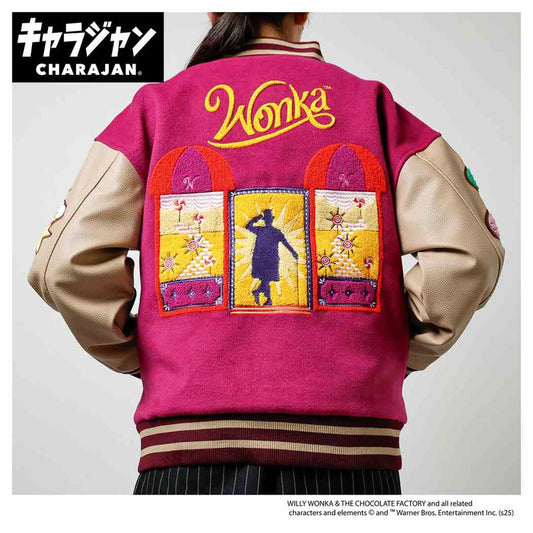 ウォンカ アウター スタジャン L チョコレートマジック 丸眞 キャラジャン メンズ レディース ユニセックス 映画キャラクター グッズ シネマコレクション