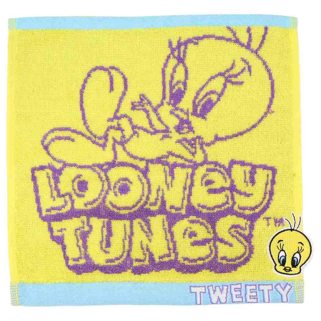 ルーニーテューンズ ミニタオル パイルジャカードハンカチタオル ハーイイエロー LOONEY TUNES 丸眞 抗菌防臭 刺しゅう キャラクター グッズ メール便可 シネマコレクション