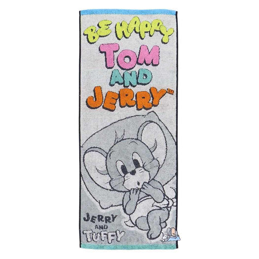 トムとジェリー フェイスタオル ジャガードロングタオル オーガニックコットン ビーハッピー タフィ ワーナーブラザース 丸眞 新生活 キャラクター グッズ メール便可 シネマコレクション