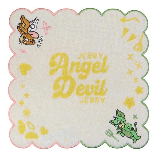 トムとジェリー ミニタオル ジャガードハンカチタオル オーガニックコットン エンジェル＆デビル ジェリー ワーナーブラザース 丸眞 かわいい キャラクター グッズ メール便可 シネマコレクション