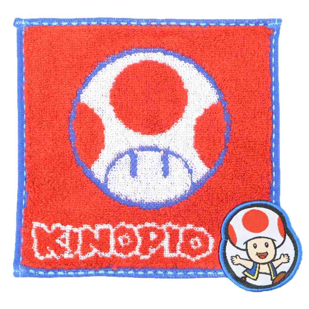 スーパーマリオ ミニミニタオル まめタオル キノピオ 丸眞 抗菌防臭 プチタオル ミニハンカチ キャラクター グッズ メール便可 シネマコレクション