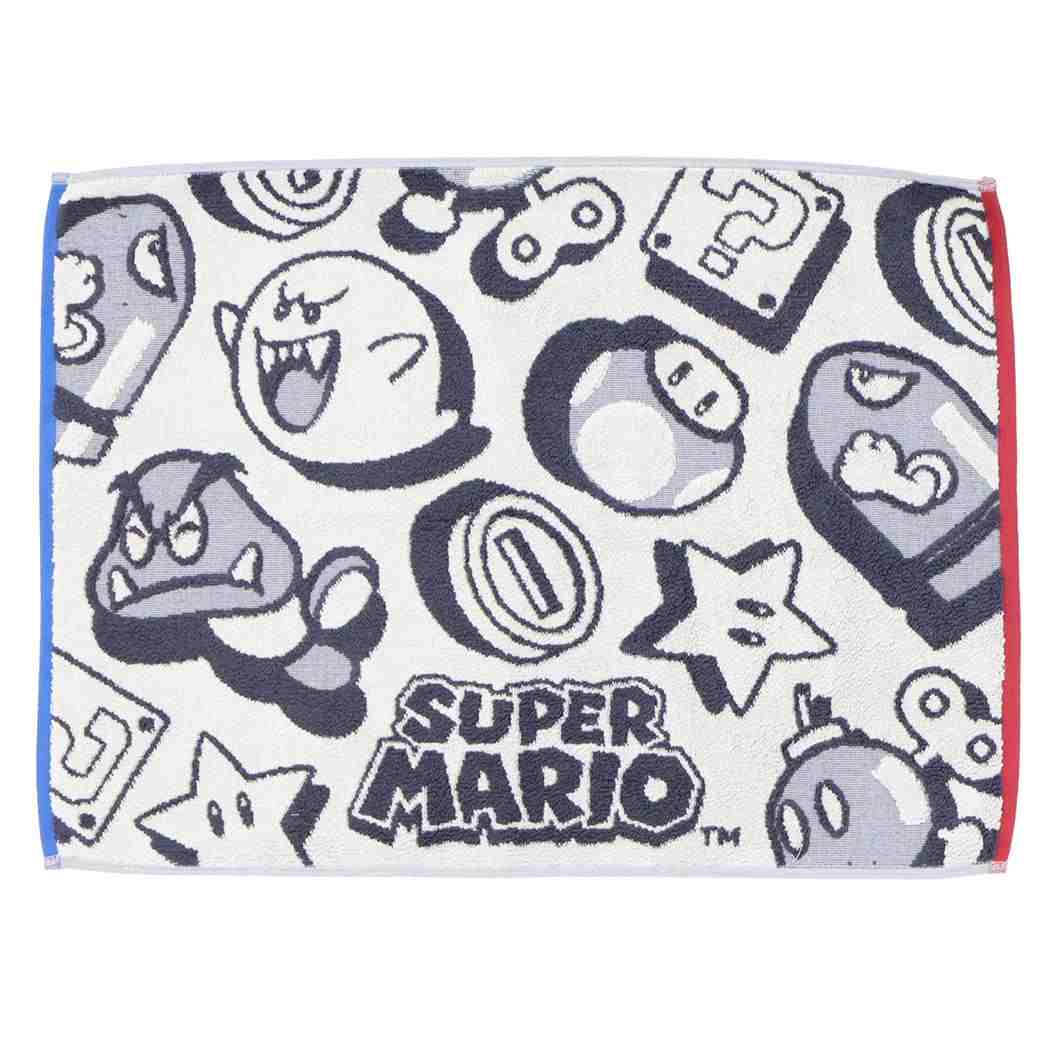 スーパーマリオ バス用品 パイルジャカードタオルバスマット オーガニックコットン ポップアドベンチャー 丸眞 お風呂マット キャラクター グッズ メール便可 シネマコレクション