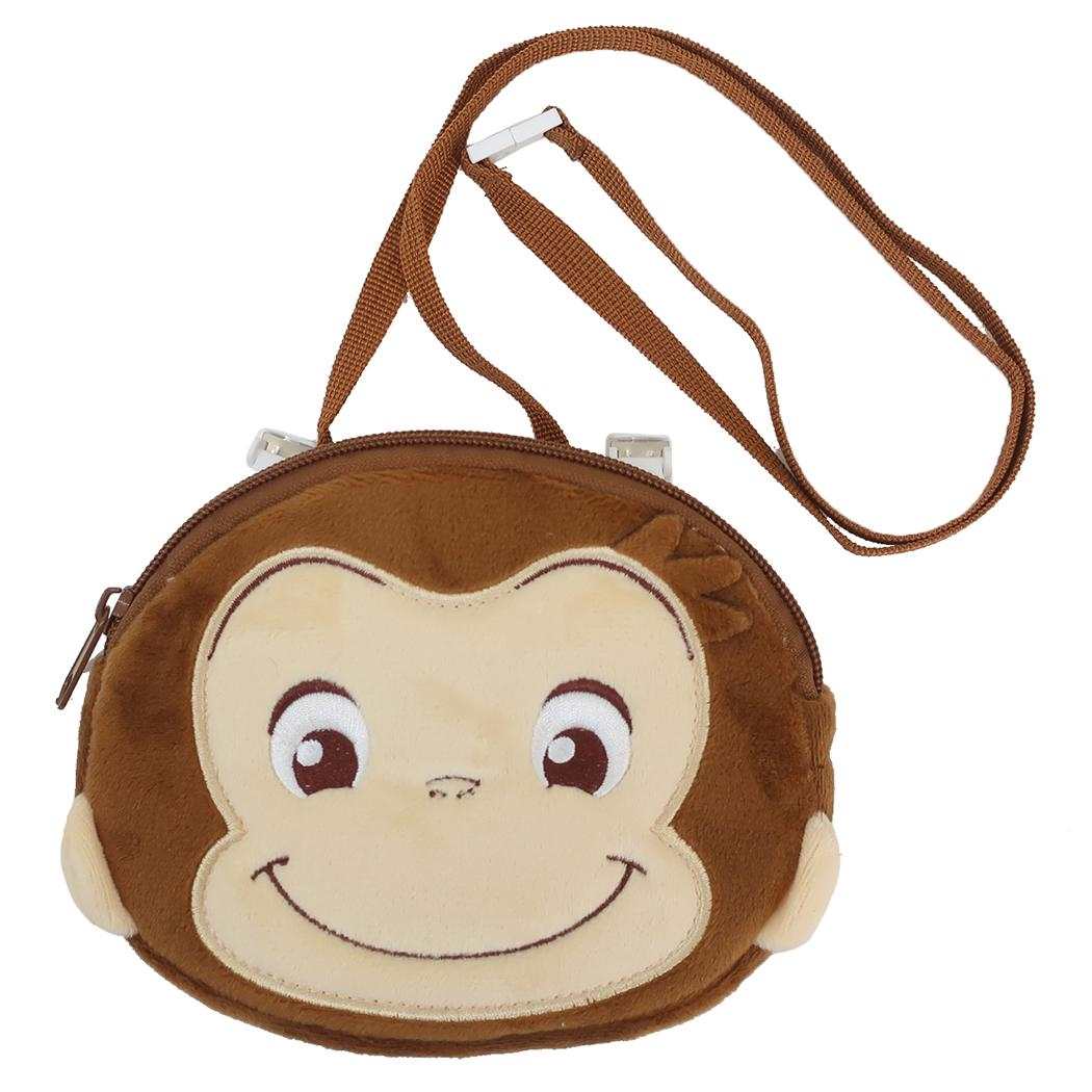 おさるのジョージ クリップポケット ショルダー付き フェイス ポケットポーチ にっこり ジョージ 新入学 丸眞 入園入学準備雑貨 絵本キャラクター グッズ メール便可 シネマコレクション