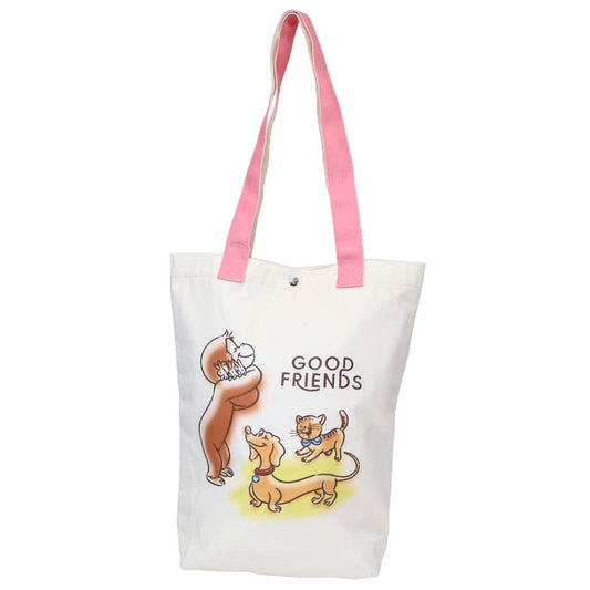 おさるのジョージ 手提げかばん トートバッグ グッドフレンズ 丸眞 手提げバッグ 学校 オフィス 絵本キャラクター グッズ シネマコレクション