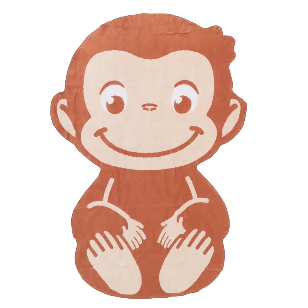 おさるのジョージ キッズタオルケット ダイカットビッグタオル お昼寝ケット ジャガード おひるねジョージ 丸眞 子供用夏用寝具 キッズタオル 絵本キャラクター グッズ シネマコレクション