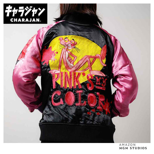 ピンクパンサー アウター スカジャン L ユニークピンクパンサー 丸眞 キャラジャン メンズ レディース ユニセックス キャラクター グッズ シネマコレクション