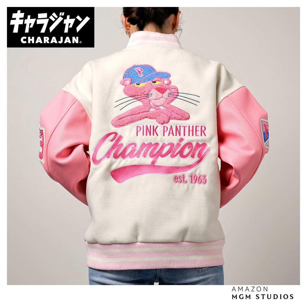 ピンクパンサー アウター スタジャン 3L クールピンクパンサー 丸眞 キャラジャン メンズ レディース ユニセックス キャラクター グッズ シネマコレクション