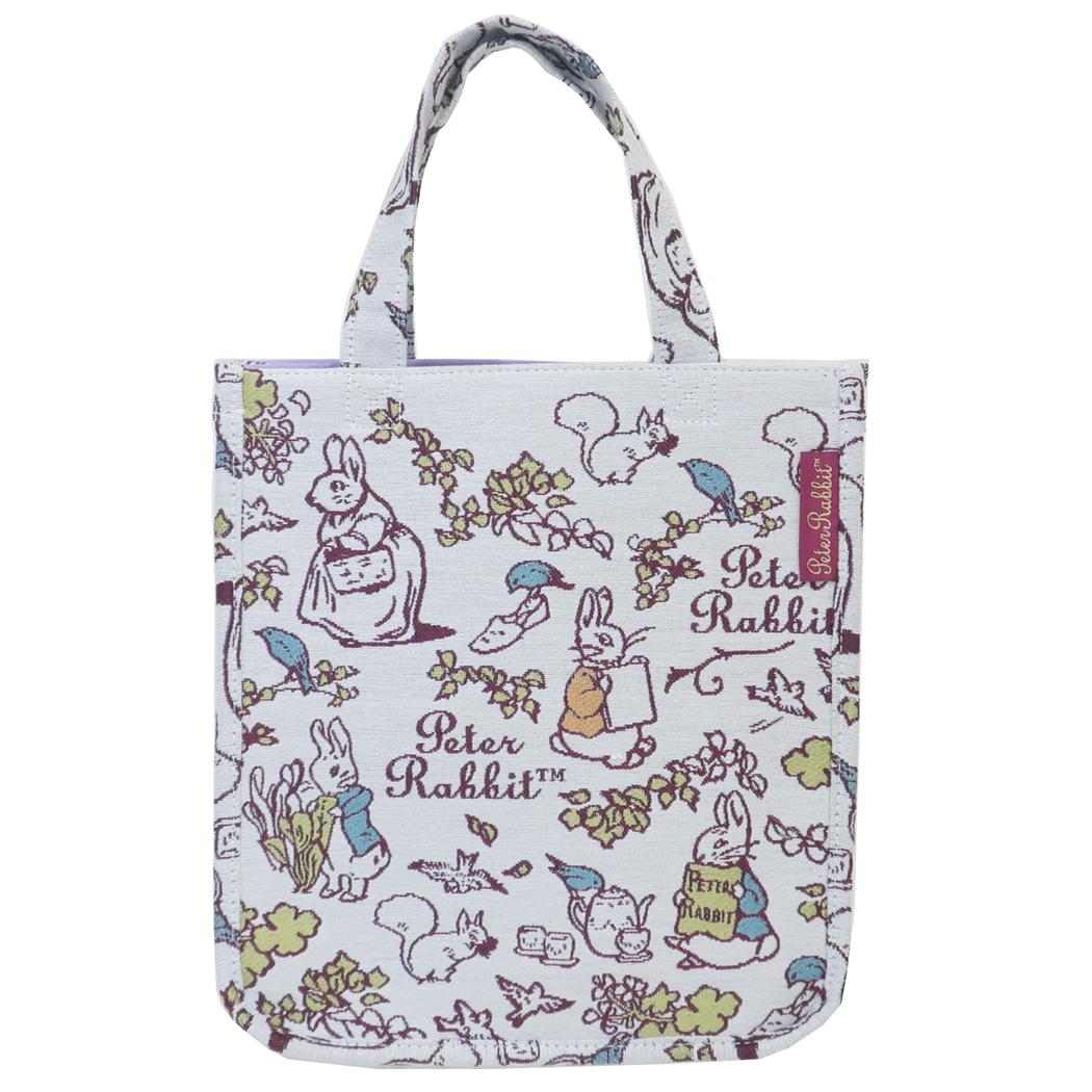 ピーターラビット ランチトート ジャガード織りミニバッグ ドローイングガーデン 丸眞 お弁当かばん 絵本キャラクター グッズ シネマコレクション
