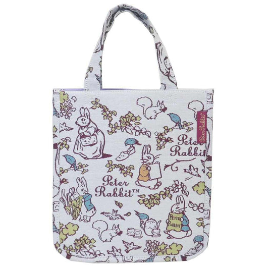 ピーターラビット ランチトート ジャガード織りミニバッグ ドローイングガーデン 丸眞 お弁当かばん 絵本キャラクター グッズ シネマコレクション