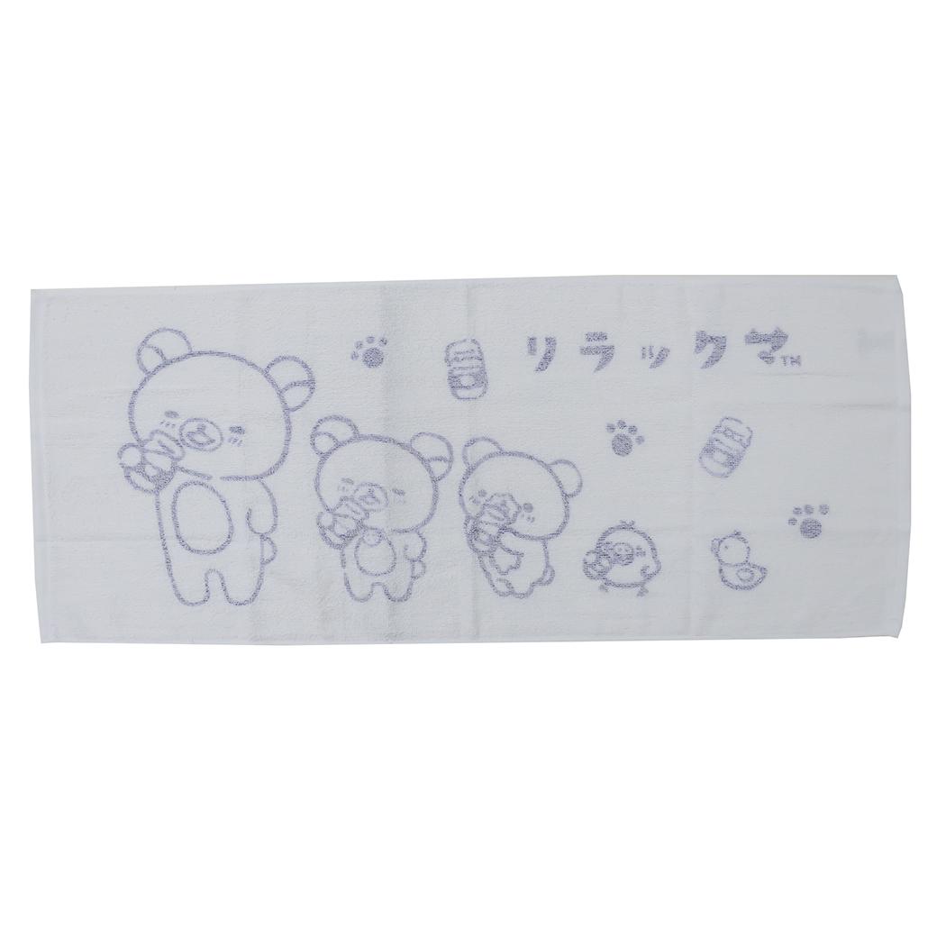 リラックマ 捺染プリントタオル フェイスタオル ねこねこ牛乳 サンエックス 丸眞 新生活雑貨 かわいい キャラクター グッズ メール便可 シネマコレクション