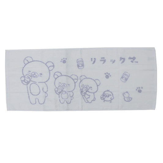 リラックマ 捺染プリントタオル フェイスタオル ねこねこ牛乳 サンエックス 丸眞 新生活雑貨 かわいい キャラクター グッズ メール便可 シネマコレクション