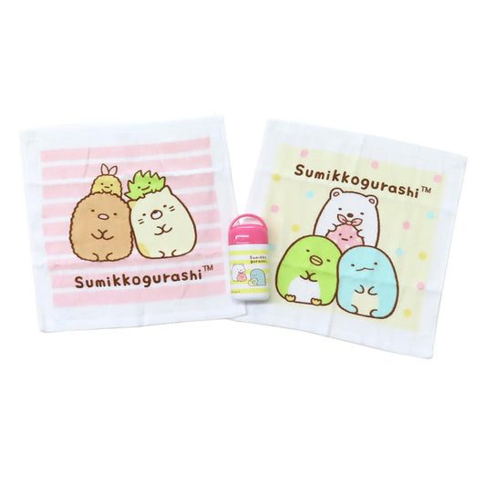 すみっコぐらし ハンドタオル ハンドタオル2枚組 すみっコでいっしょ サンエックス 丸眞 円筒ケース付き ハンドタオル2枚セット おしぼりタオル キャラクター グッズ シネマコレクション