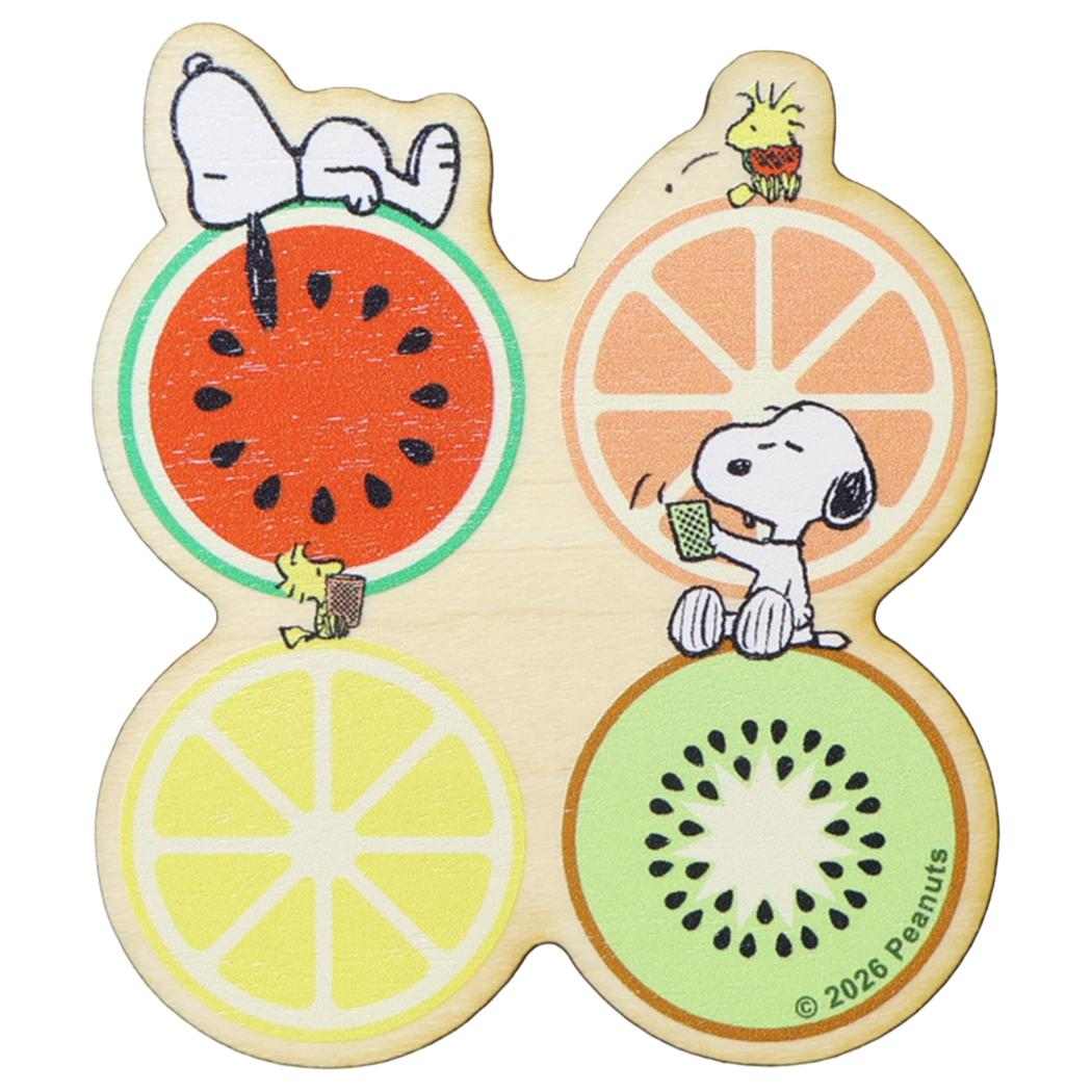 スヌーピー 磁石 木製マグネット くだもの、いっぱい ピーナッツ ナガノファクトリー ホワイトボード 冷蔵庫 キャラクター グッズ メール便可 シネマコレクション