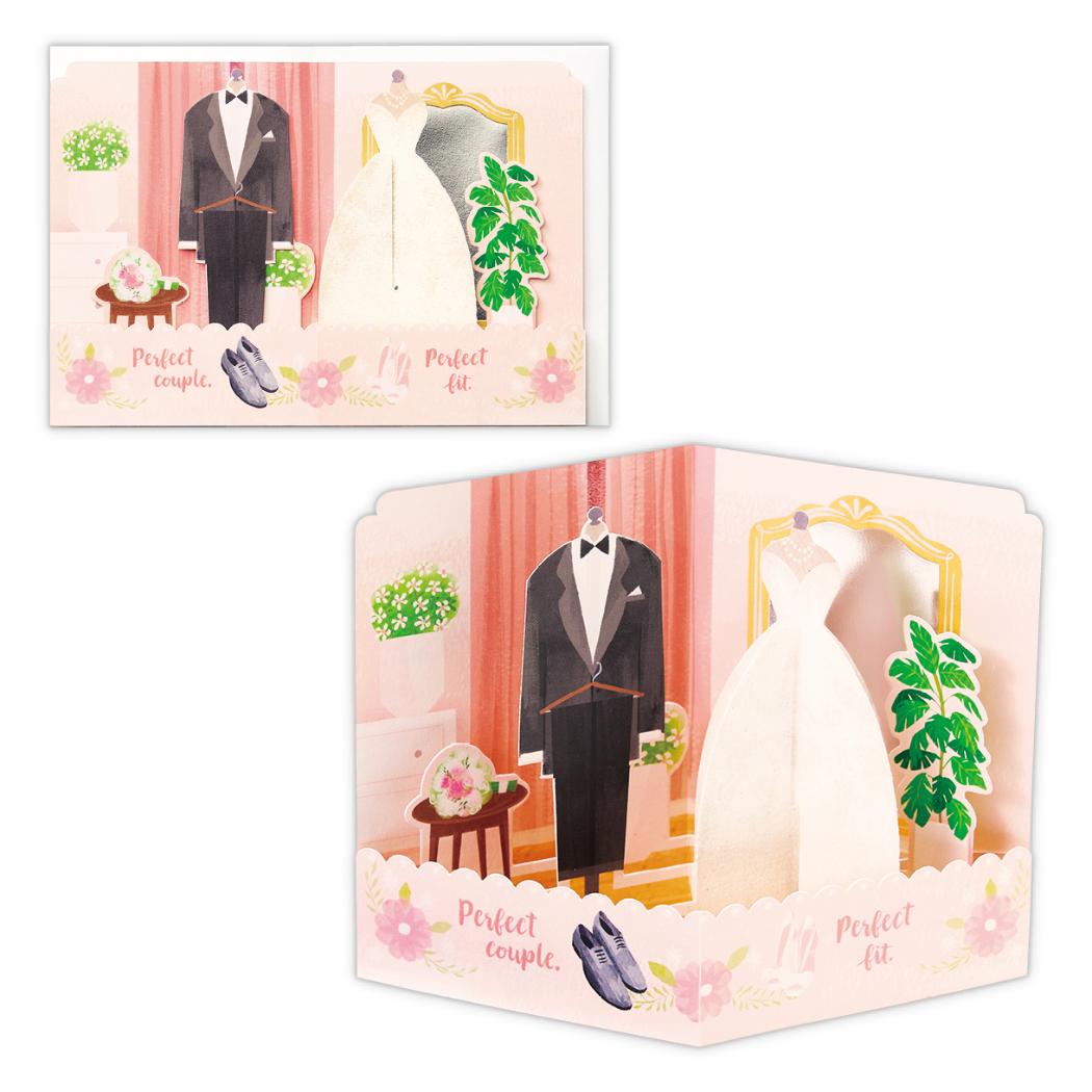 グリーティングカード 結婚お祝い 立体カード US ウエディングコスチューム 日本ホールマーク ウェディングカード メッセージカード グッズ メール便可 シネマコレクション