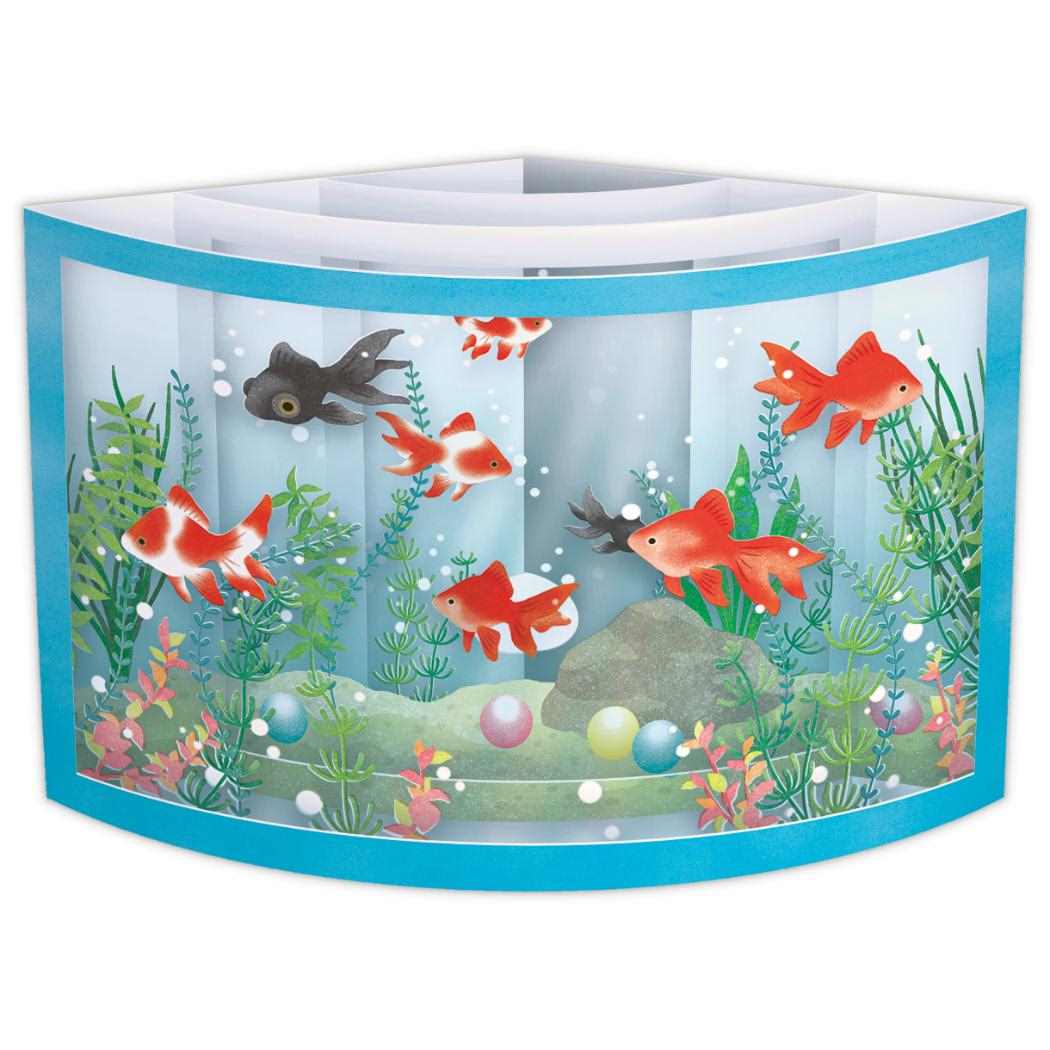 グリーティングカード 立体カード 金魚アクアリウム 日本ホールマーク サマーグリーティングカード 透明立体 暑中見舞い グッズ メール便可 シネマコレクション