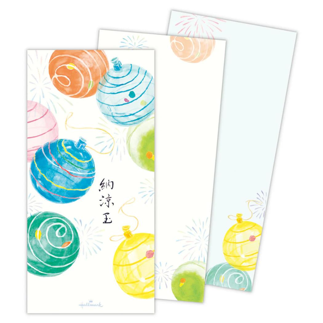 便箋 一筆箋 全般柄 納涼玉2 ヨーヨー風船 日本ホールマーク 手紙 便せん かわいい 夏 グッズ メール便可 シネマコレクション