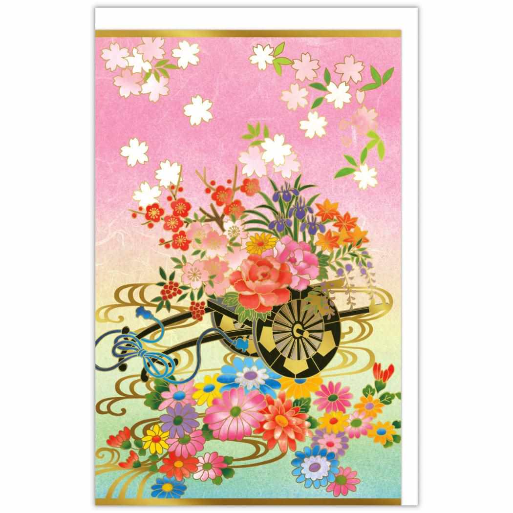 クリスマスカード 和風カード 和風 箔花車 日本ホールマーク Xmas メッセージカード グッズ メール便可 シネマコレクション