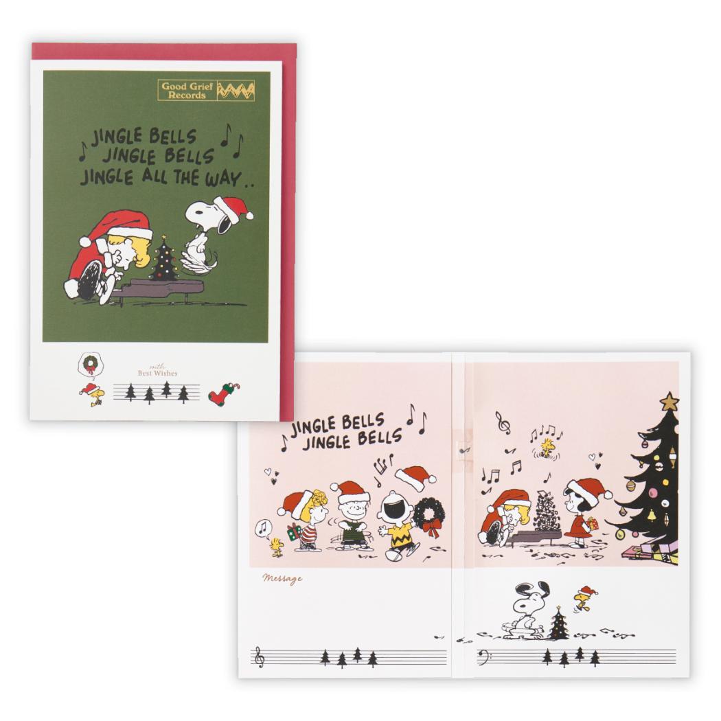 スヌーピー クリスマスカード プリントオルゴールカード SNクリスマスジャズピアノ2 ピーナッツ 日本ホールマーク Xmas メッセージカード キャラクター グッズ メール便可 シネマコレクション