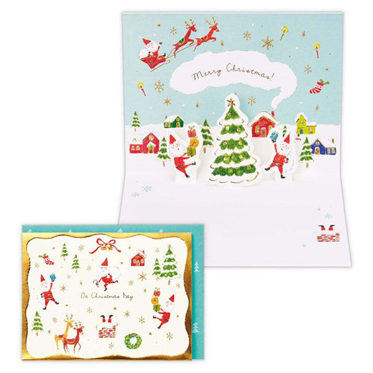 クリスマスカード キュートカード 立体カード Xmas P サンタ2 日本ホールマーク Xmas メッセージカード グッズ メール便可 シネマコレクション