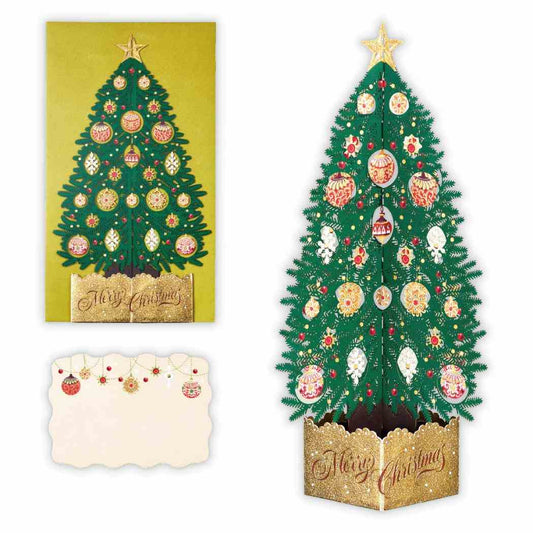 クリスマスカード レーザーカットカード 立体カード レーザーグリーンツリー3 日本ホールマーク Xmas メッセージカード グッズ メール便可 シネマコレクション