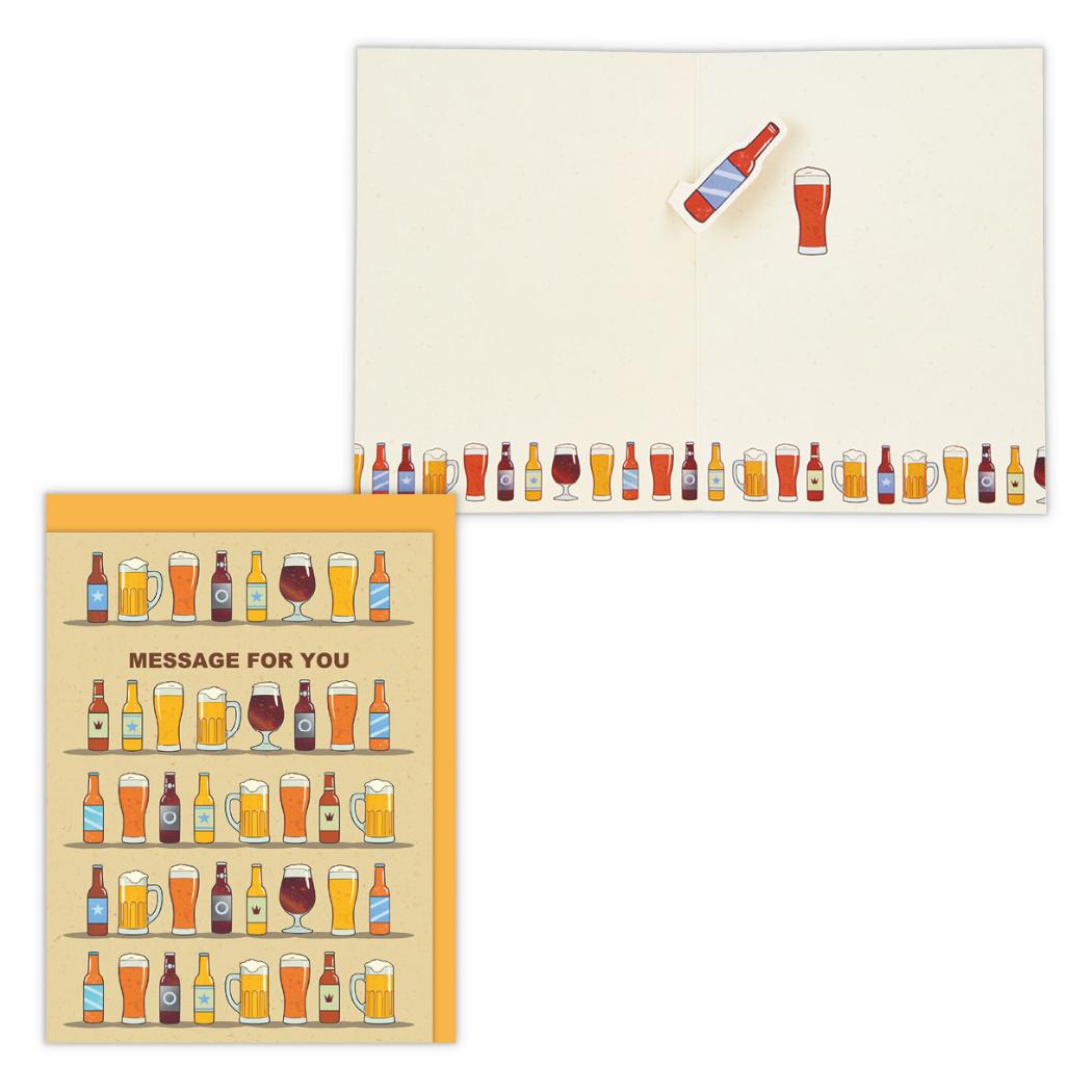 グリーティングカード 多目的 立体カード US ビール 日本ホールマーク お礼 お祝い メッセージカード グッズ メール便可 シネマコレクション